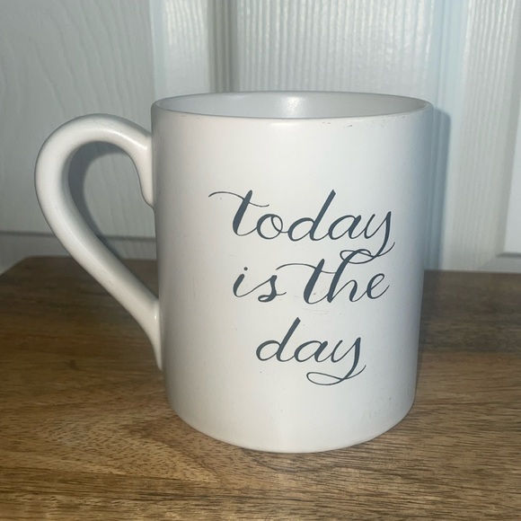 🖤Indigo Mug  in black cursive “ today is the day” - Picture 1 of 6